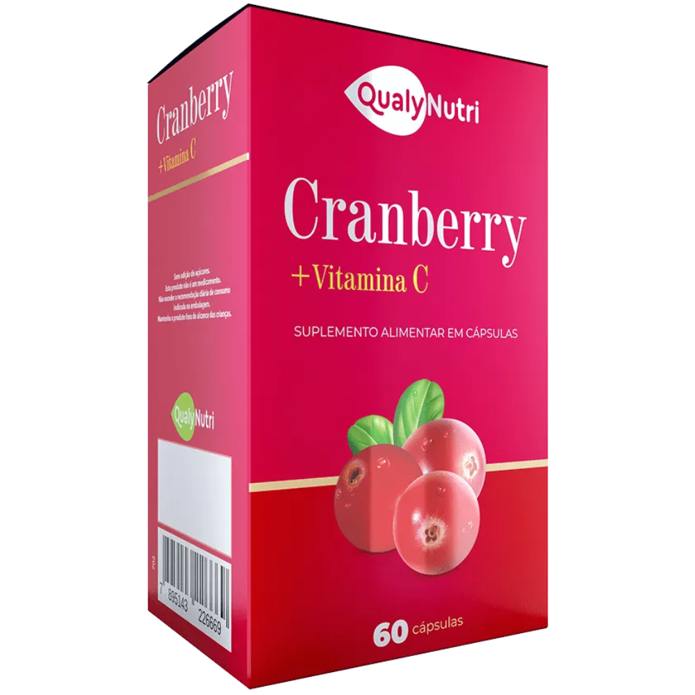 Cranberry + Vitamina C 500mg 60 Cápsulas Qualy Nutri