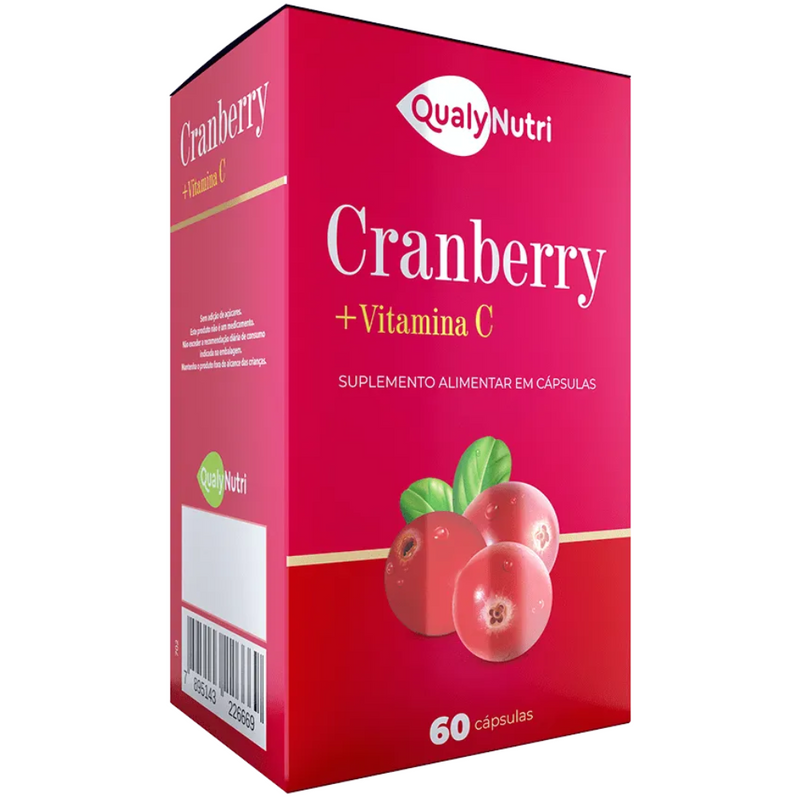 Cranberry + Vitamina C 500mg 60 Cápsulas Qualy Nutri