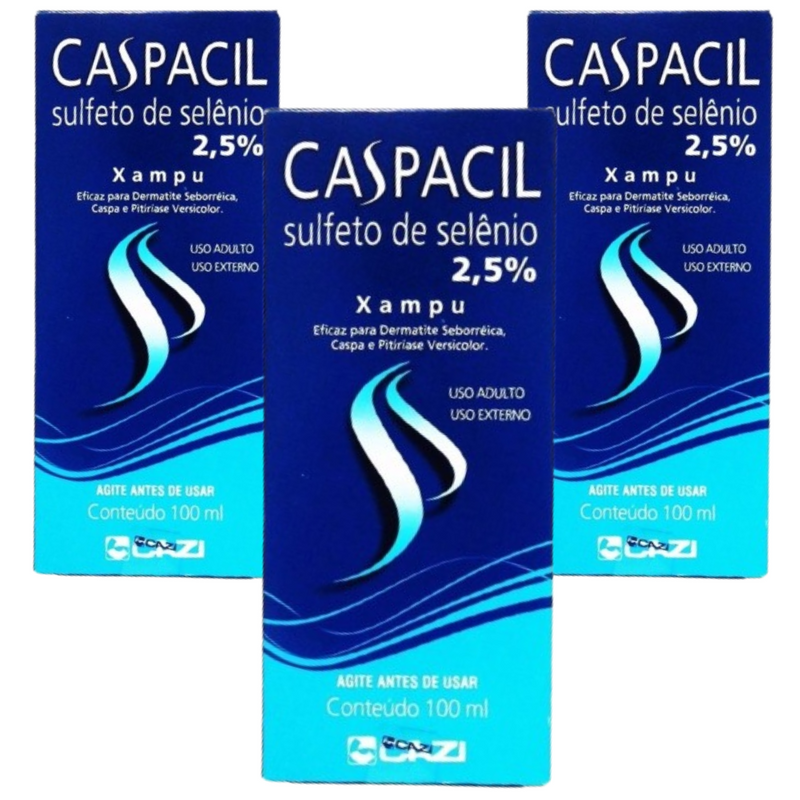 Kit 3x Shampoo Anticaspa Intensivo Caspacil 100ml Cazi