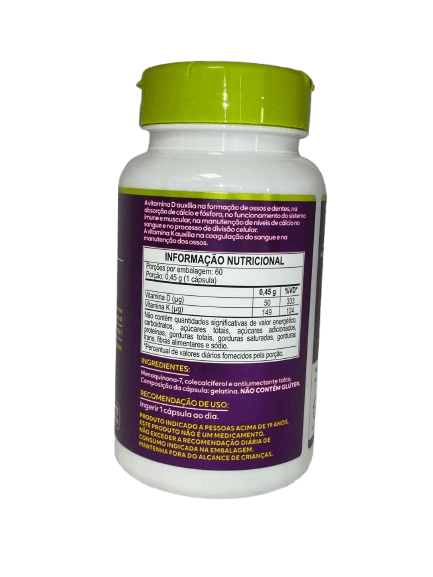 Vitaminas K2 D3 Maltta informação nutricional
