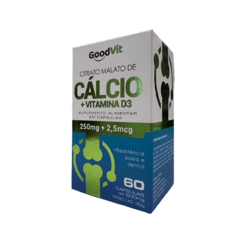 Citrato Malato de Cálcio + Vitamina D3 C/60 Cápsulas - Good Vit