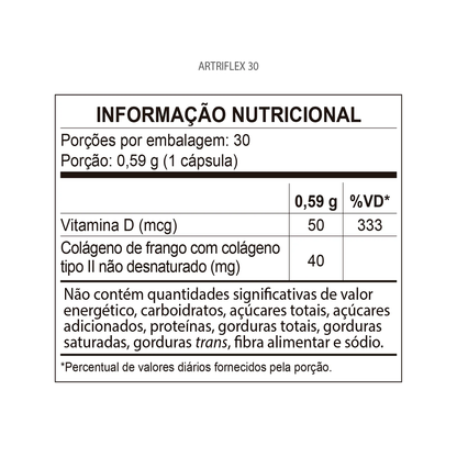 Artriflex Colágeno Tipo II 40mg C/30 Cápsulas - Qualy Nutri