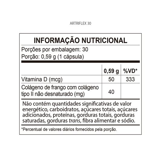 Artriflex Colágeno Tipo II 40mg C/30 Cápsulas - Qualy Nutri