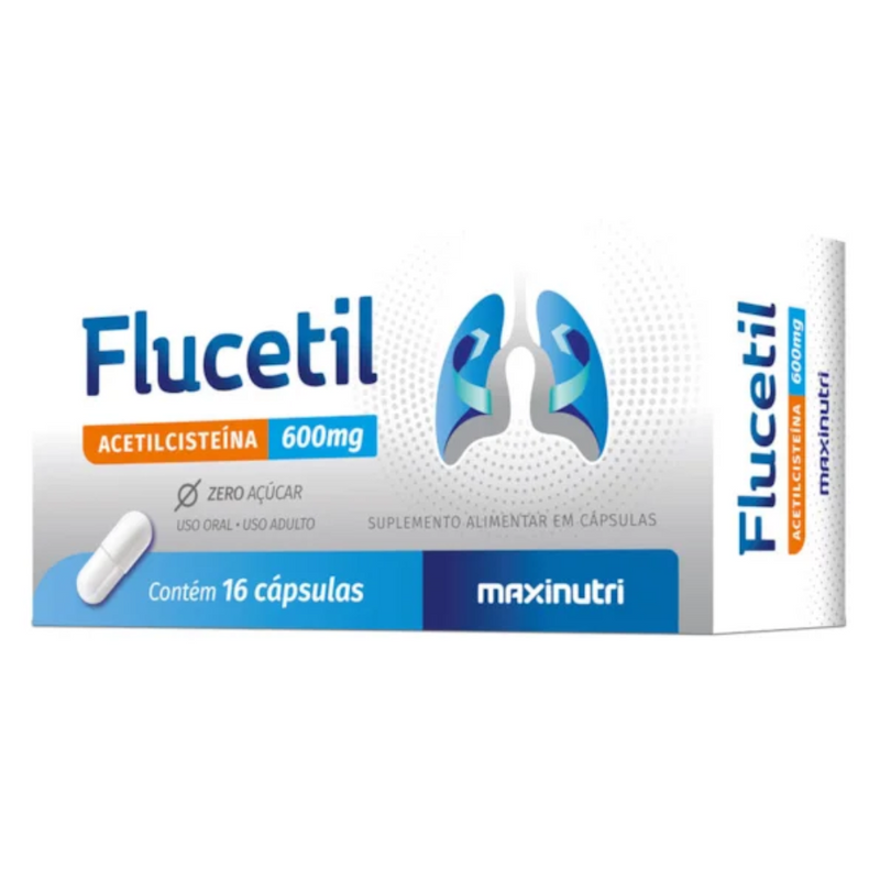 Flucetil Acetilcisteina 600mg C/16 Cápsulas - Maxinutri