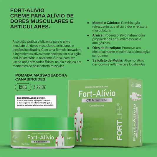 Fort-Alívio Cba System Canabinoides 150g Pomada Massageadora - Fortlife