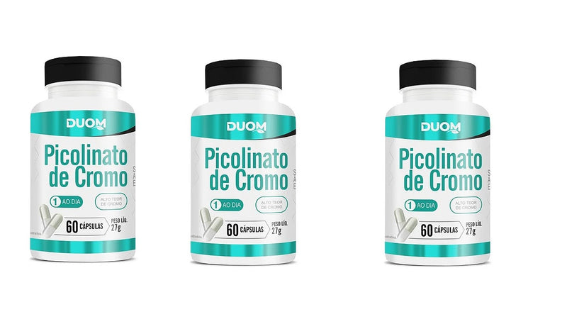 Kit C/3 Picolinato de cromo C/60 Cápsulas - Duom