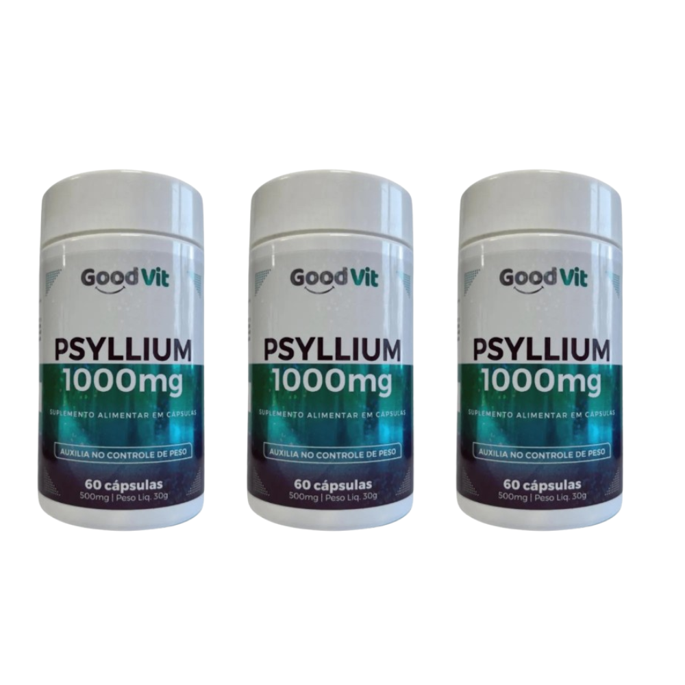 Kit C/3 Psyllium C/60 Cápsulas - Good vit