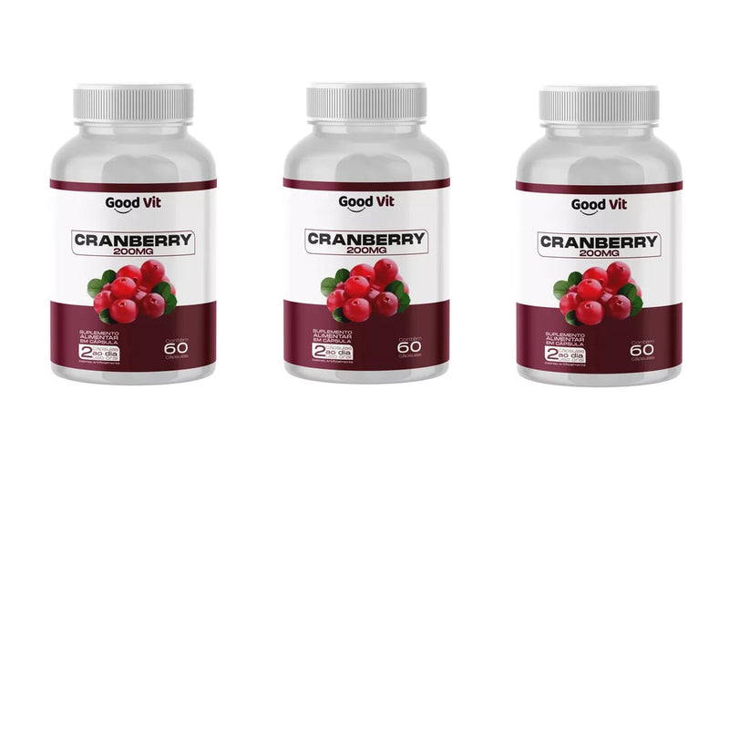 Kit C/3 Cranberry 200mg C/60 Cápsulas - Good Vit