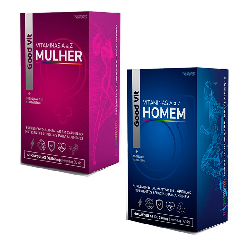 Kit Vitamina Homem + Mulher C/60 Cápsulas - Good Vit
