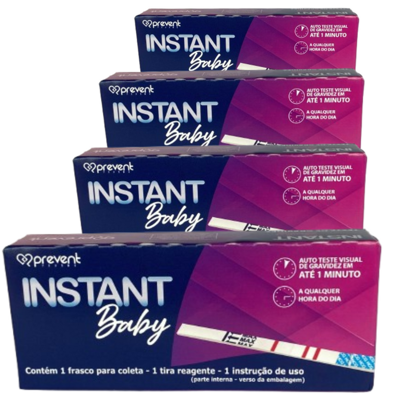 Kit 4 Caixas Teste de Gravidez Instant Baby Tira C/1