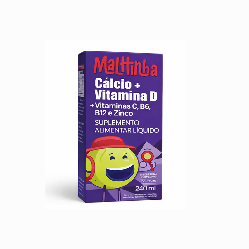 Malttinha Cálcio + Vitaminas 240ml Frutas Vermelhas