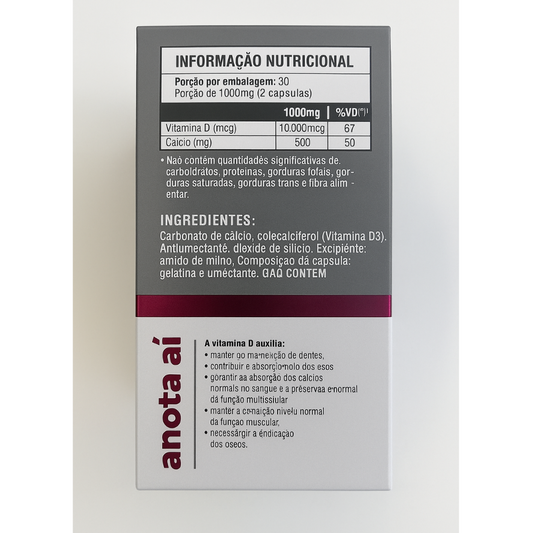 Cálcio D 500mg + 400UI C/60 Cápsulas - Good Vit