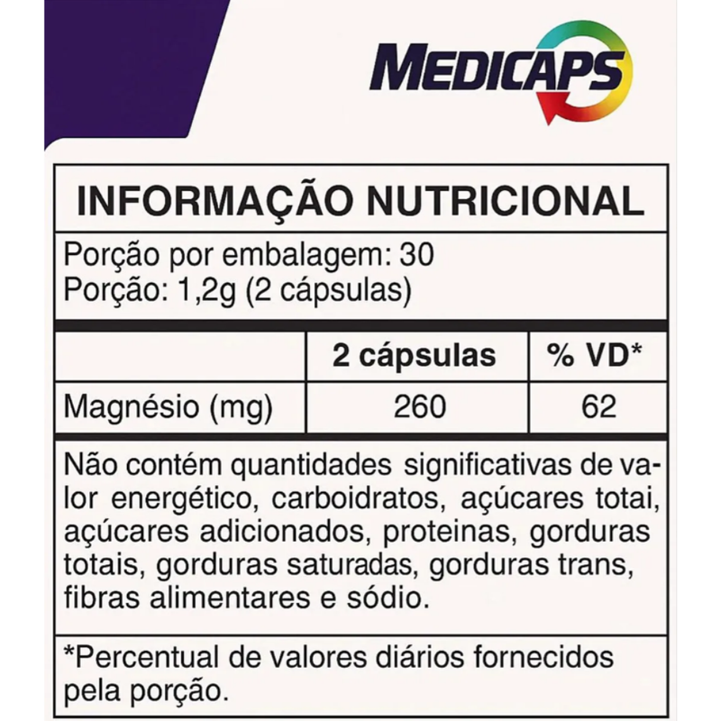 Medicaps 6 Mag C/60 Cápsulas Suplemento de Magnesio e Minerais