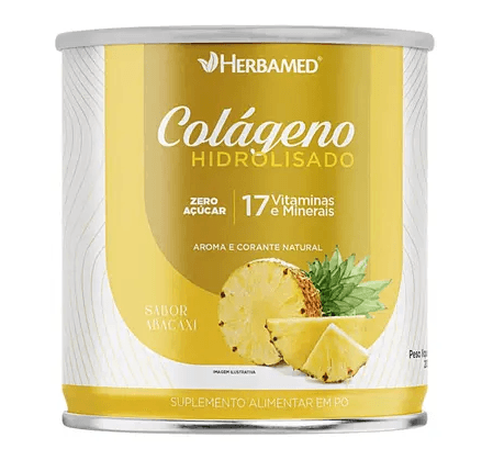Colágeno Hidrolisado + Vitaminas e Minerais 200g Abacaxi - Herbamed