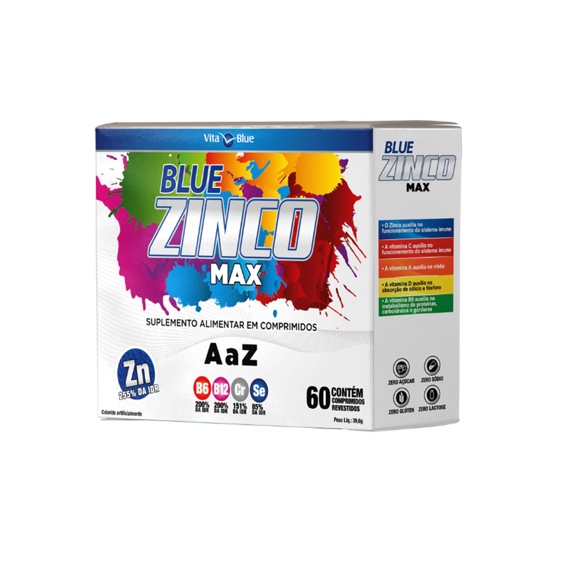 Blue Zinco Max C/ 60 Comprimidos - Vita Blue.
