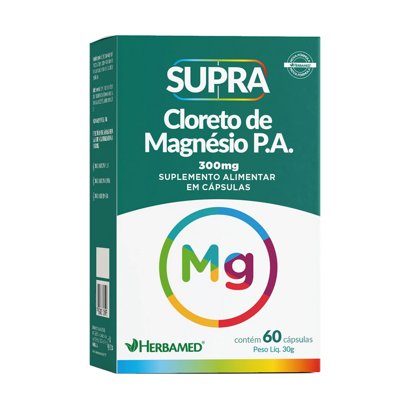 Cloreto de Magnésio P.A 500mg C/60 Cápsulas - Herbamed