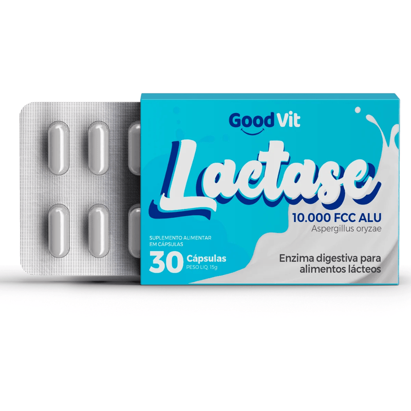 Lactase 10.000 FCC Good Vit C/30 Cápsulas – Auxilia na Digestão da Lactose