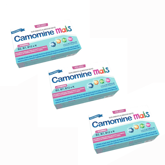 Kit 3 Caixas Camomine Mais Vitaminas 20 Cápsulas Arte Nativa