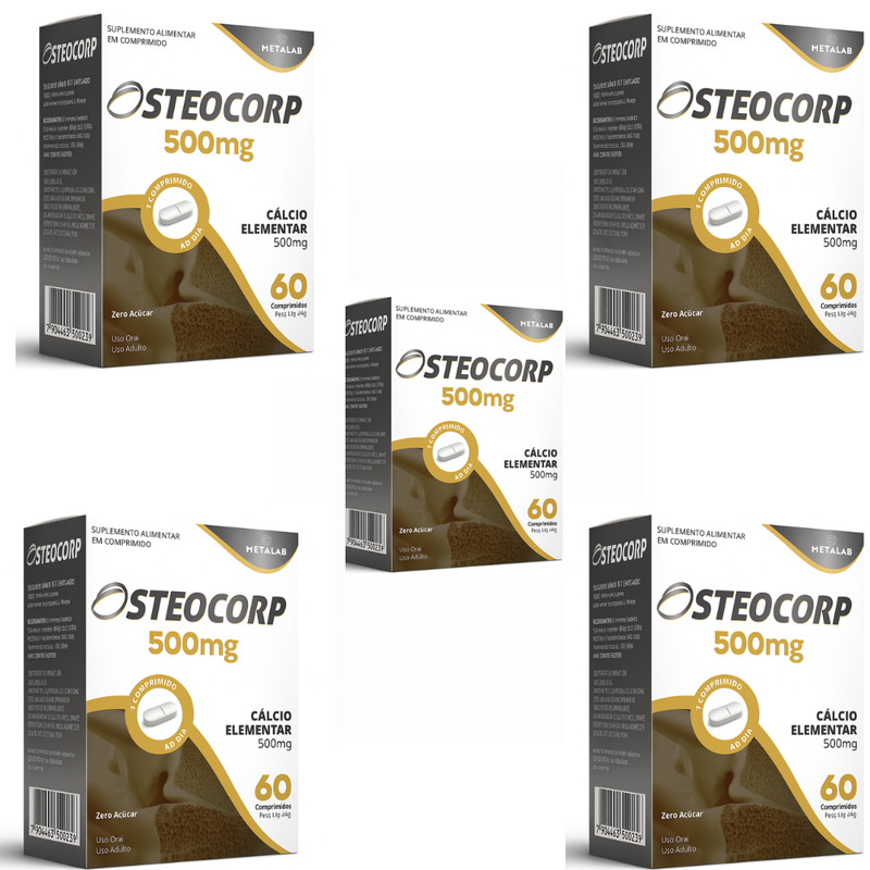 Kit 5x Osteocorp 500mg Com 60 Comprimidos