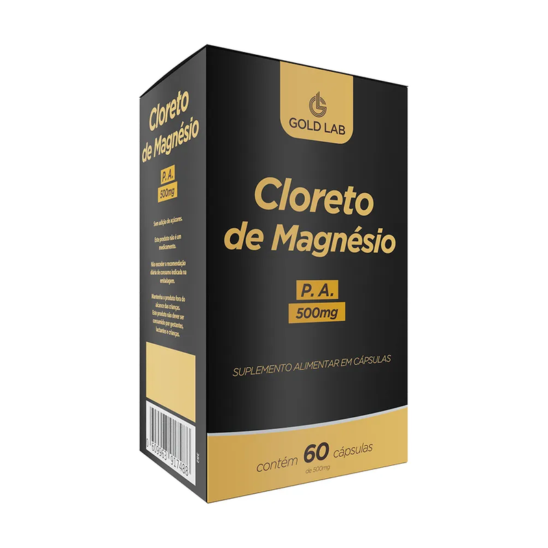 Cloreto Magnésio P.A Mineral 500mg 60 Cápsulas Gold Lab