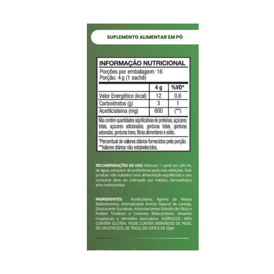 Acetilcisteína 600mg 16 sachês - Katigua