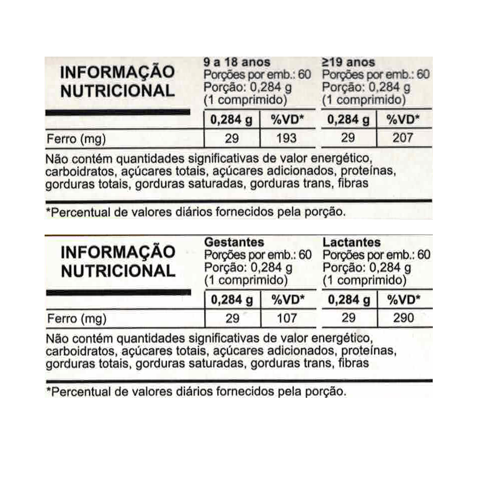 Kit C/10 Sulfato Ferroso 60 Comprimidos Arte Nativa