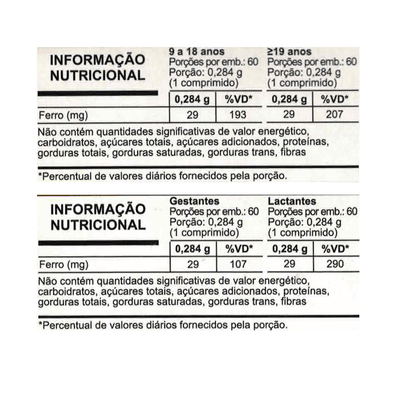 Kit C/10 Sulfato Ferroso 60 Comprimidos Arte Nativa