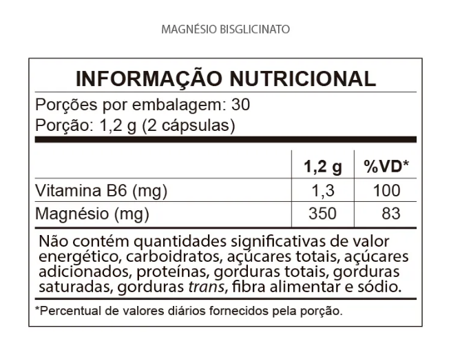 Magnésio Bisglicinato 60 Cápsulas Apoio Muscular Sistema Nervoso- QualyNutri