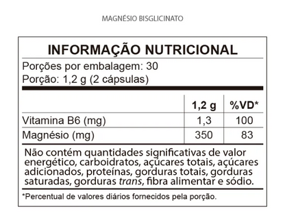 Magnésio Bisglicinato 60 Cápsulas Apoio Muscular Sistema Nervoso- QualyNutri