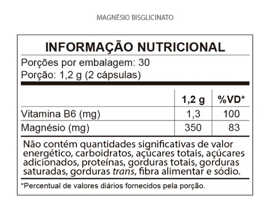 Magnésio Bisglicinato 60 Cápsulas Apoio Muscular Sistema Nervoso- QualyNutri