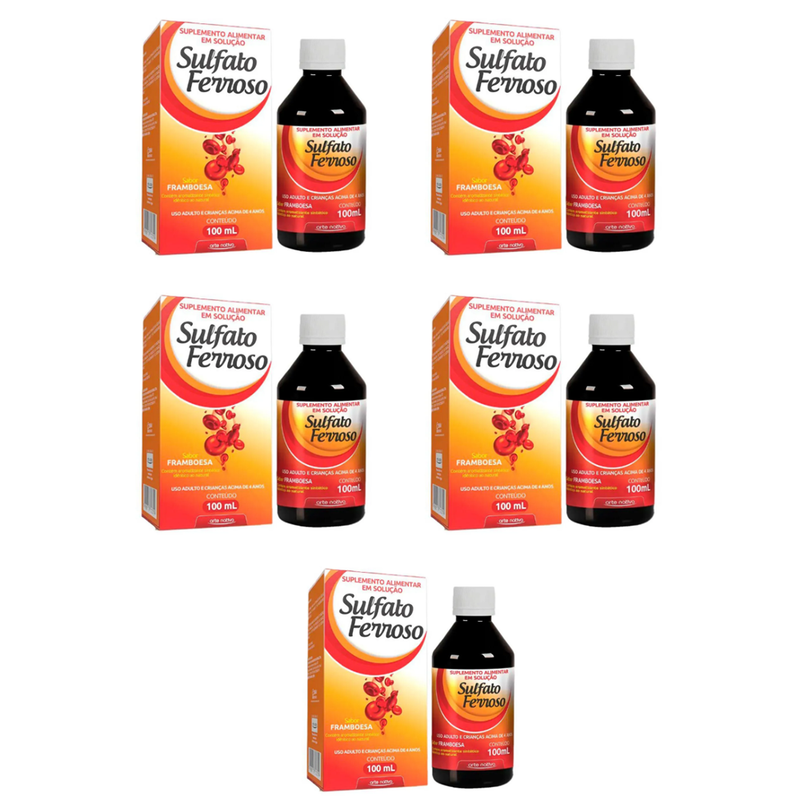 Kit C/5 Sulfato Ferroso Solução 100ml - Arte Nativa