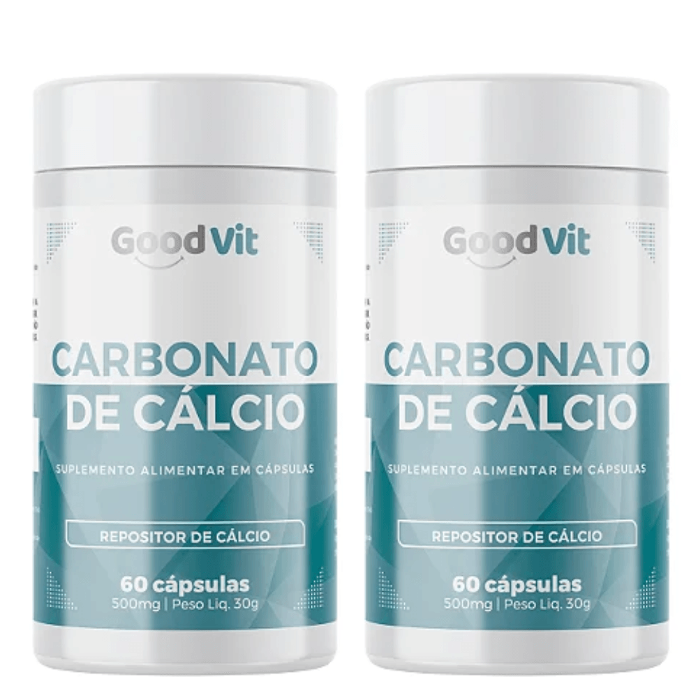 Kit 2 Carbonato de Cálcio 500mg com 60 Cápsulas Good Vit