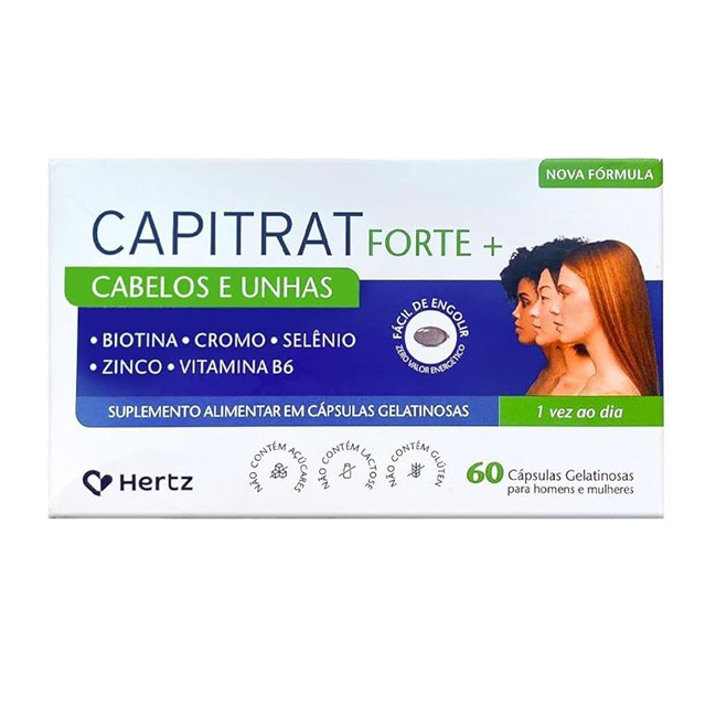 Capitrat Forte+ Cabelos e Unhas C/60 Cápsulas - Kley Hertz