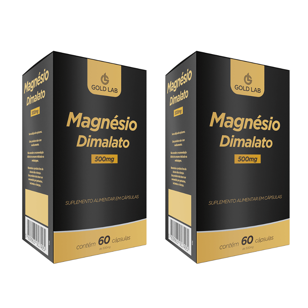 Kit 2 Magnésio Dimalato 500mg com 60 Cápsulas Gold Lab