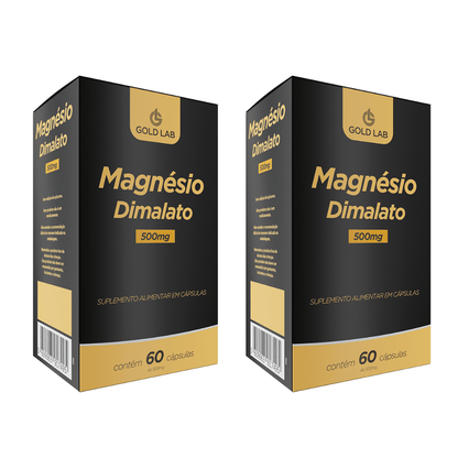 Kit 2 Magnésio Dimalato 500mg com 60 Cápsulas Gold Lab