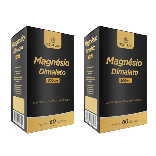 Kit 2 Magnésio Dimalato 500mg com 60 Cápsulas Gold Lab