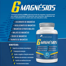 6 Magnésios - Ascorbato, Bisglicinato, Citrato, Malato, Óxido e Taurato 60 Caps - Flora Nativa