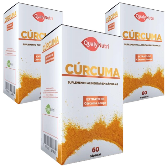 Kit 3 Cúrcuma Longa para Inflamação 60 Cápsulas Qualy Nutri