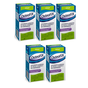Kit 5 Caixas OsteoFix Cálcio D3 1250mg 200UI 60 Comprimidos