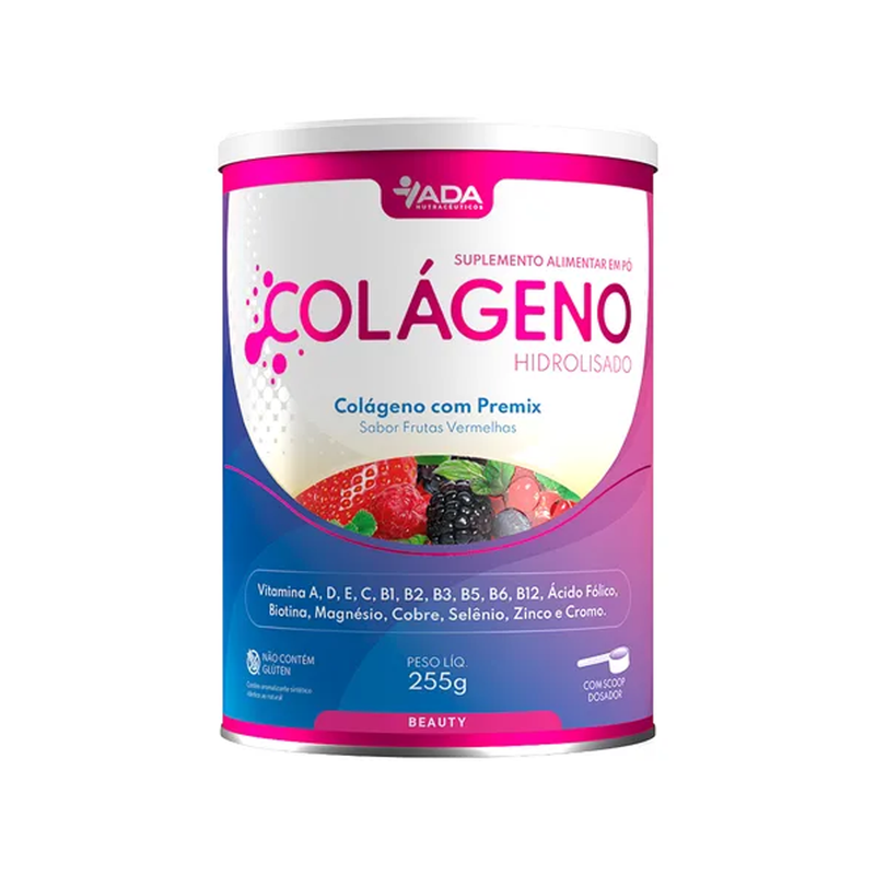 Colágeno Hirdrolisado com Premix Sabor Frutas Vermelhas - Ada Nutracêuticos