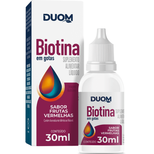 Biotina em Gotas 30 ml Sabor Frutas Vermelhas | Duom
