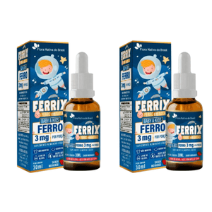 Kit C/2 Ferrix  MORANGO 30ml Infantil Suplemento de Ferro - Flora Nativa
