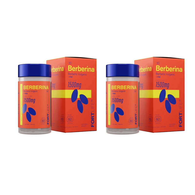 Kit C/2 Berberina 500mg Por Dose C/60 Cápsulas - Fortlife