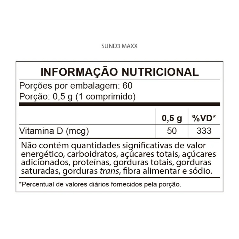 Sun D3 Maxx Com 60 Comprimidos