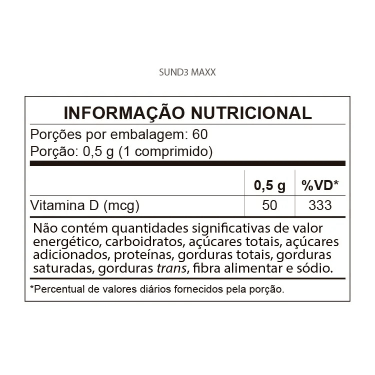 Sun D3 Maxx Com 60 Comprimidos