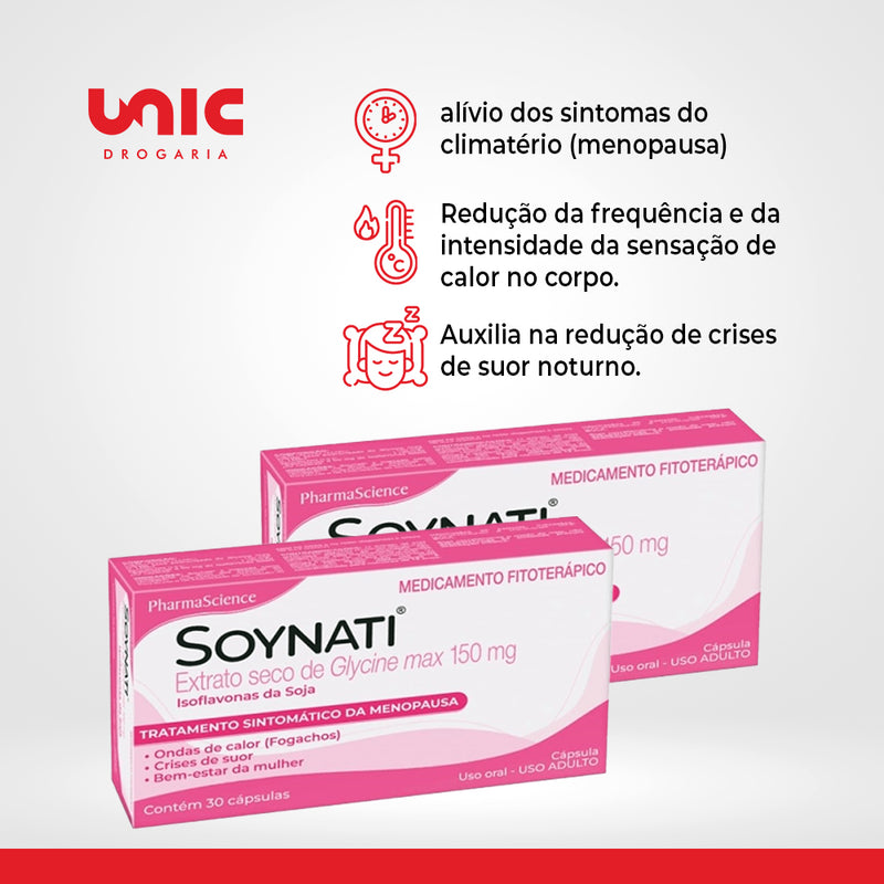 Kit 2 Soynati 150mg para Menopausa 30 Cápsulas PharmaScience