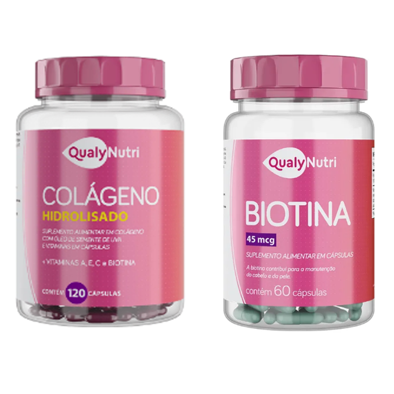 Kit Biotina + Colágeno Hidrolisado - Qualy Nutri