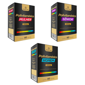 Kit Polivitamínico Mulher + Homem + Sênior - Gold Lab