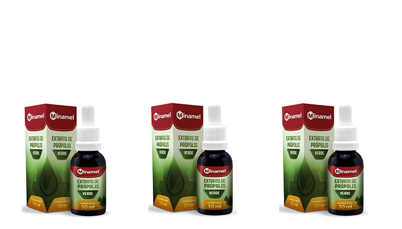 Kit C/3 Extrato de Própolis Verde Sol 30Ml - Minamel