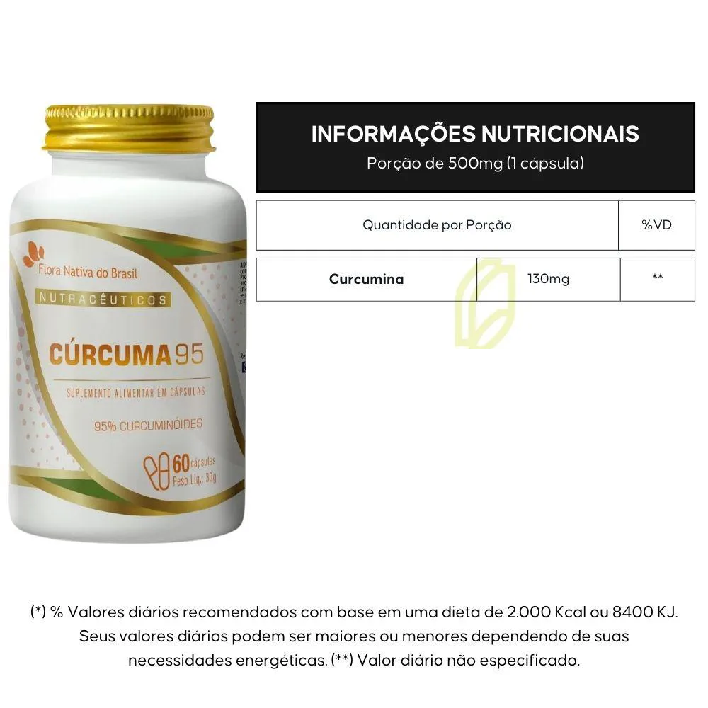 Cúrcuma 95% de Curcumina 60 cápsulas - Flora Nativa